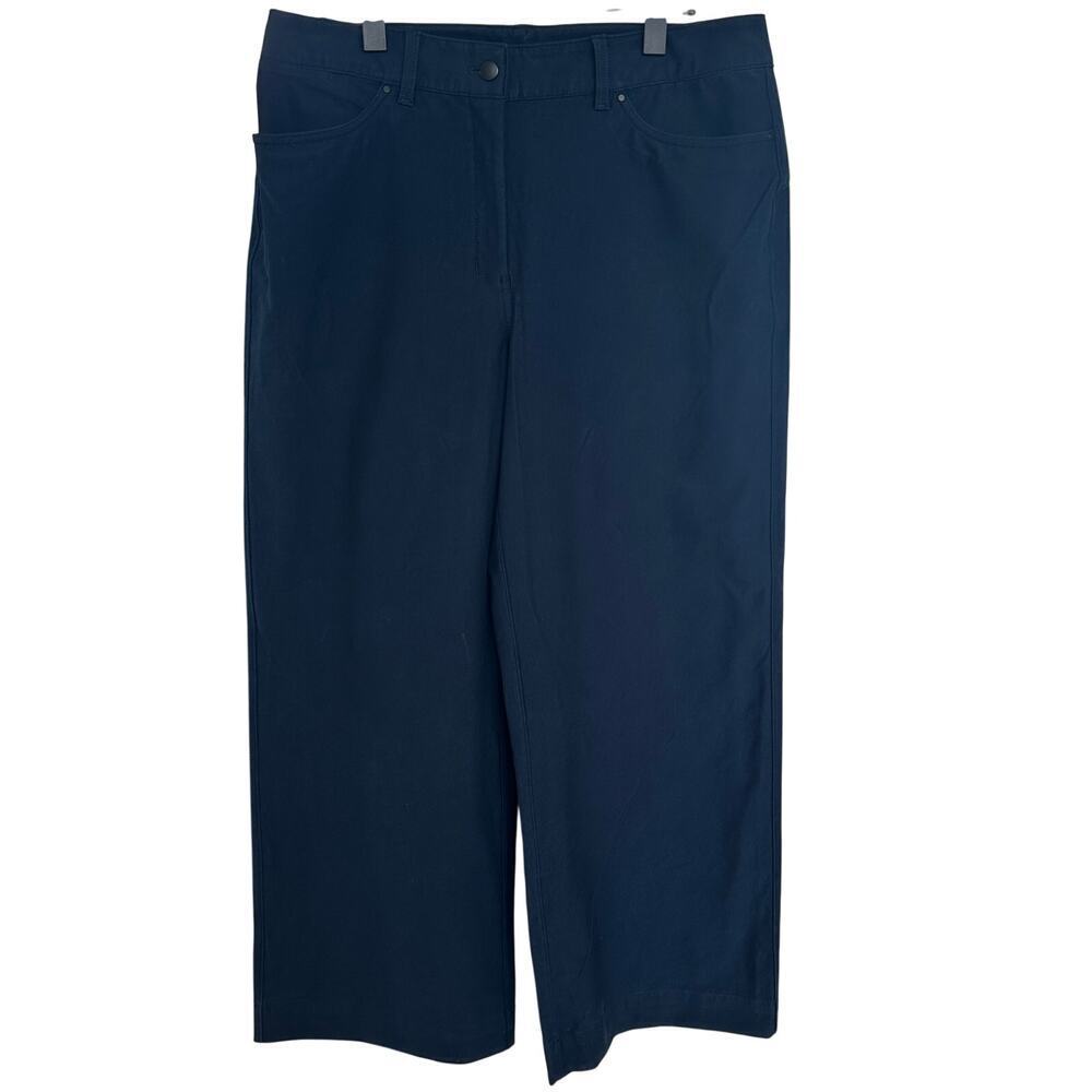 Lululemon Women's Navy City Sleek Wide Leg High Rise 5 Pocket Pants, Size 12,EUC